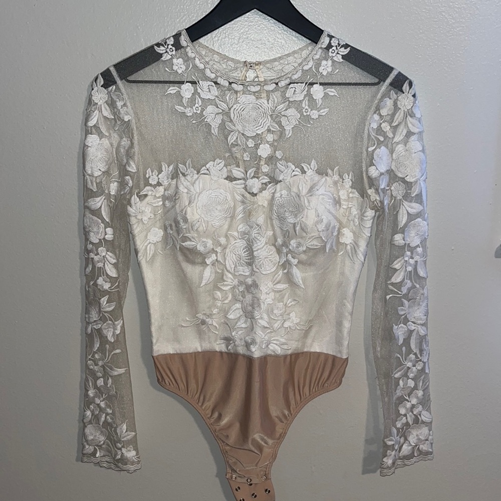 BHLDN White Floral Lace Wedding Dress